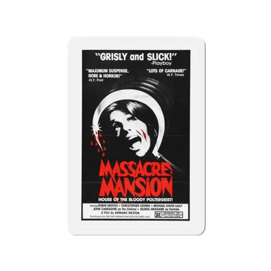 MASSACRE MANSION (THE NESTING) 1981 Movie Poster - Refrigerator Magnet 2 Inch Die-Cut - The Sticker Space
