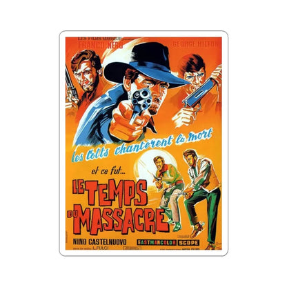 MASSACRE TIME (3) 1966 Movie Poster - STICKER Vinyl Kiss-Cut Decal 3 Inch White - The Sticker Space