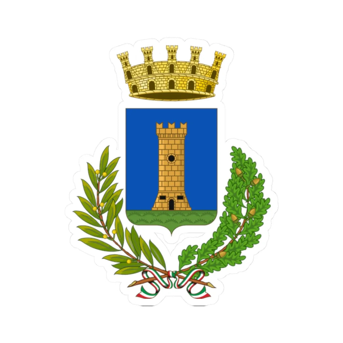 Massafra-Stemma (Italy) (Coat of Arms) STICKER Vinyl Kiss-Cut Decal 2 Inch White - The Sticker Space