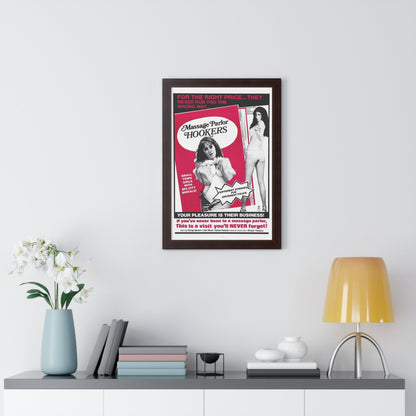 MASSAGE PARLOR HOOKERS 1972 - Framed Movie Poster-The Sticker Space