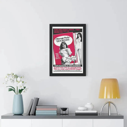 MASSAGE PARLOR HOOKERS 1972 - Framed Movie Poster - The Sticker Space