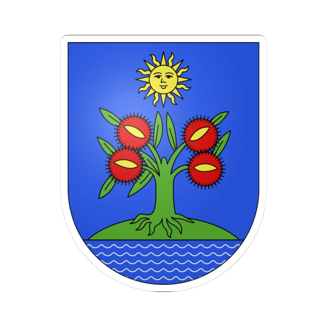 Massagno-coat of arms (Switzerland) (Coat of Arms) STICKER Vinyl Kiss-Cut Decal 3 Inch White - The Sticker Space