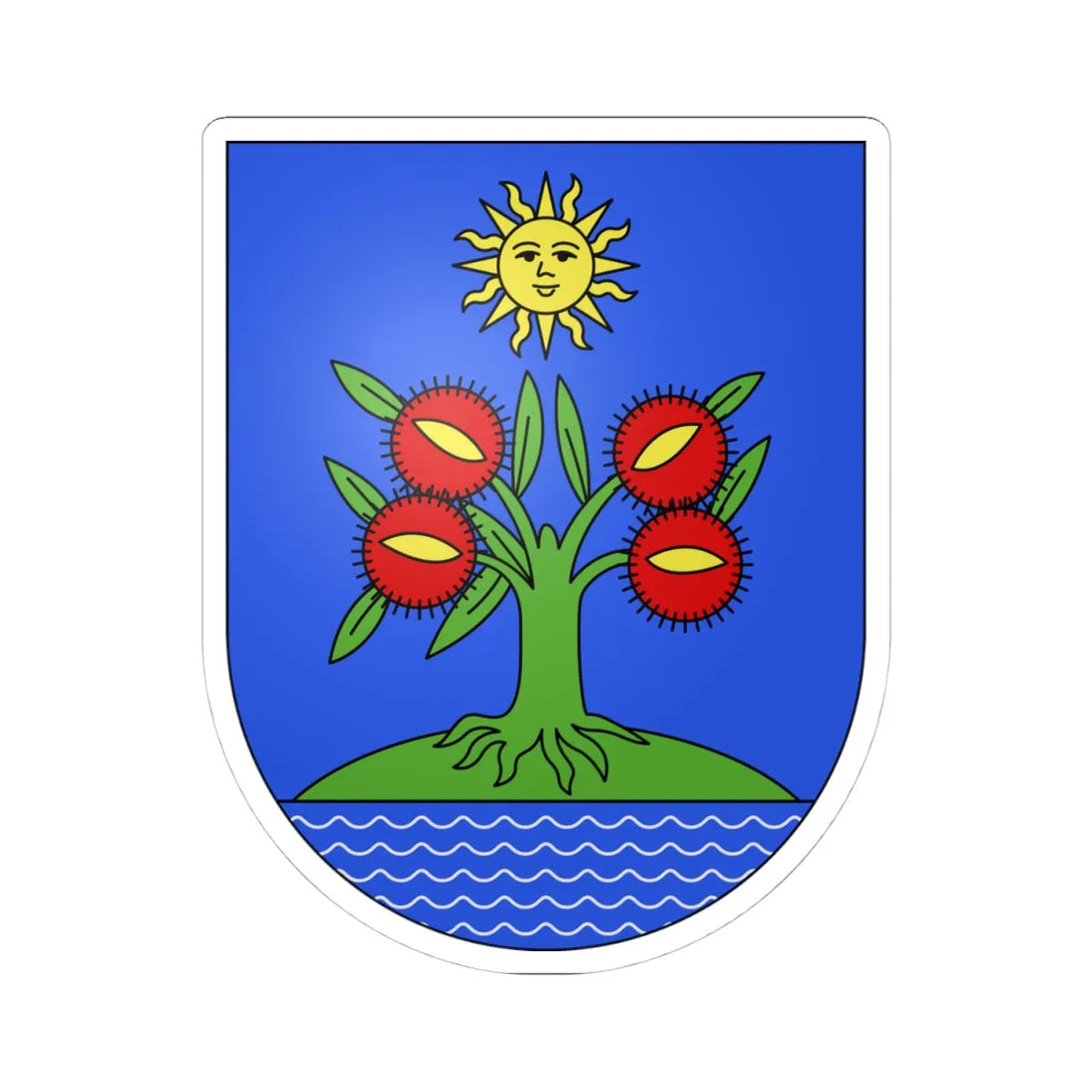 Massagno-coat of arms (Switzerland) (Coat of Arms) STICKER Vinyl Kiss-Cut Decal 4 Inch White - The Sticker Space