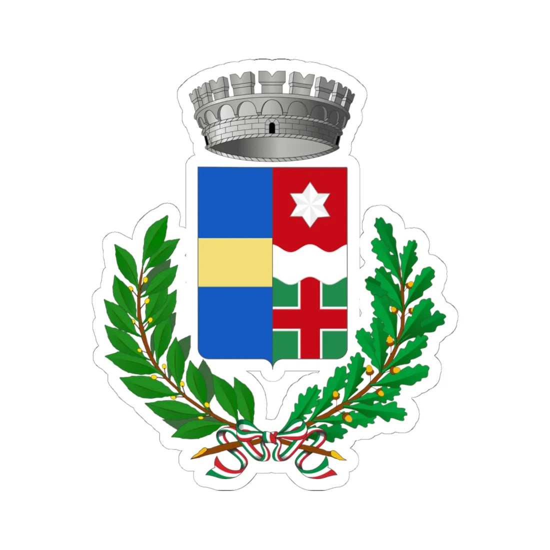 Massanzago-Stemma (Italy) (Coat of Arms) STICKER Vinyl Kiss-Cut Decal 6 Inch White - The Sticker Space