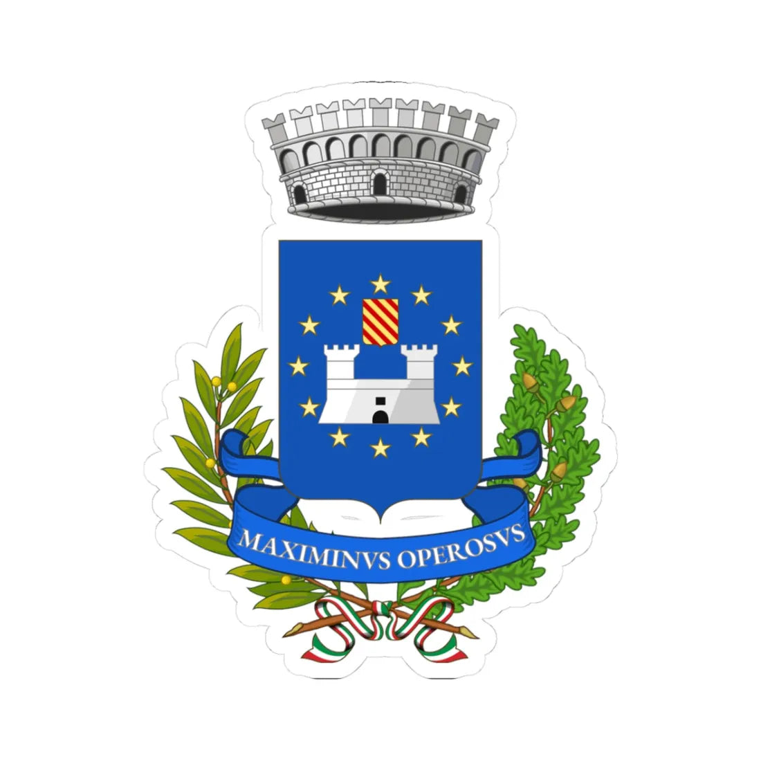 Massimino Italia-Stemma (Italy) (Coat of Arms) STICKER Vinyl Kiss-Cut Decal 3 Inch White - The Sticker Space