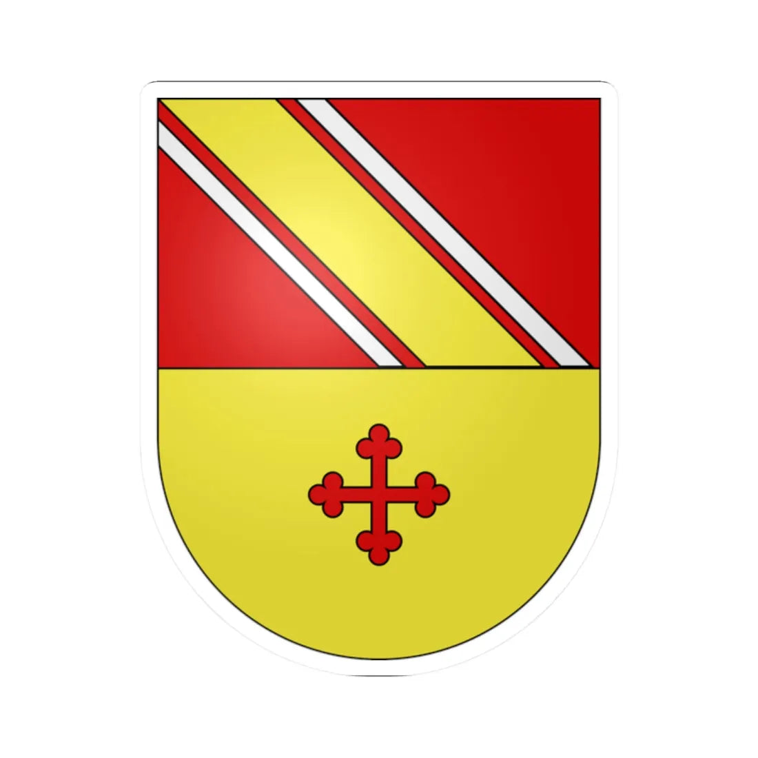 Massonnens-coat of arms (Switzerland) (Coat of Arms) STICKER Vinyl Kiss-Cut Decal 2 Inch White - The Sticker Space