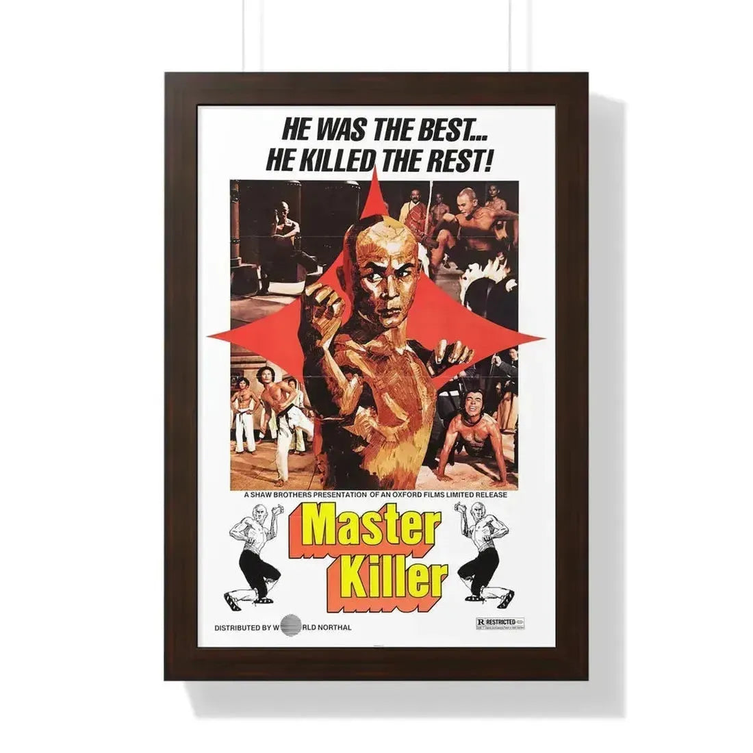 MASTER KILLER (36TH CHAMBER OF SHAOLIN) 1978 - Framed Movie Poster 16″ x 24″ Walnut - The Sticker Space