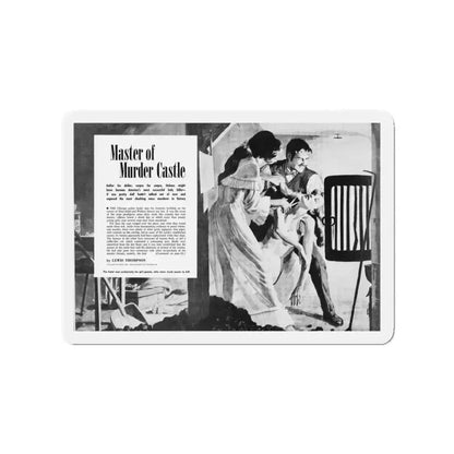 Master Murder Castle, True Adventures, December 1960 (Magazine Illustration) Refrigerator Magnet 3 Inch - The Sticker Space