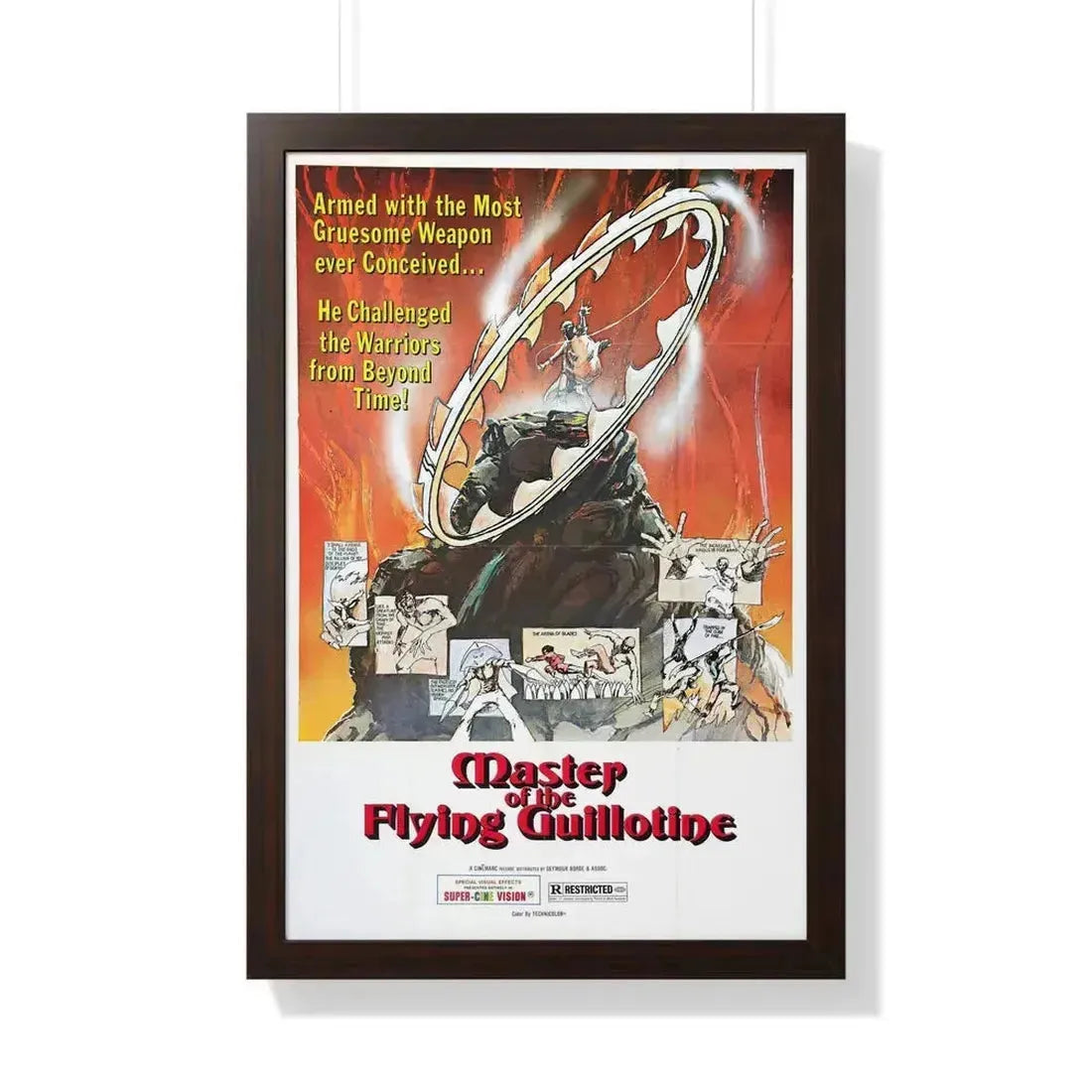 MASTER OF THE FLYING GUILLOTINE 1976 - Framed Movie Poster 20" x 30" Walnut - The Sticker Space