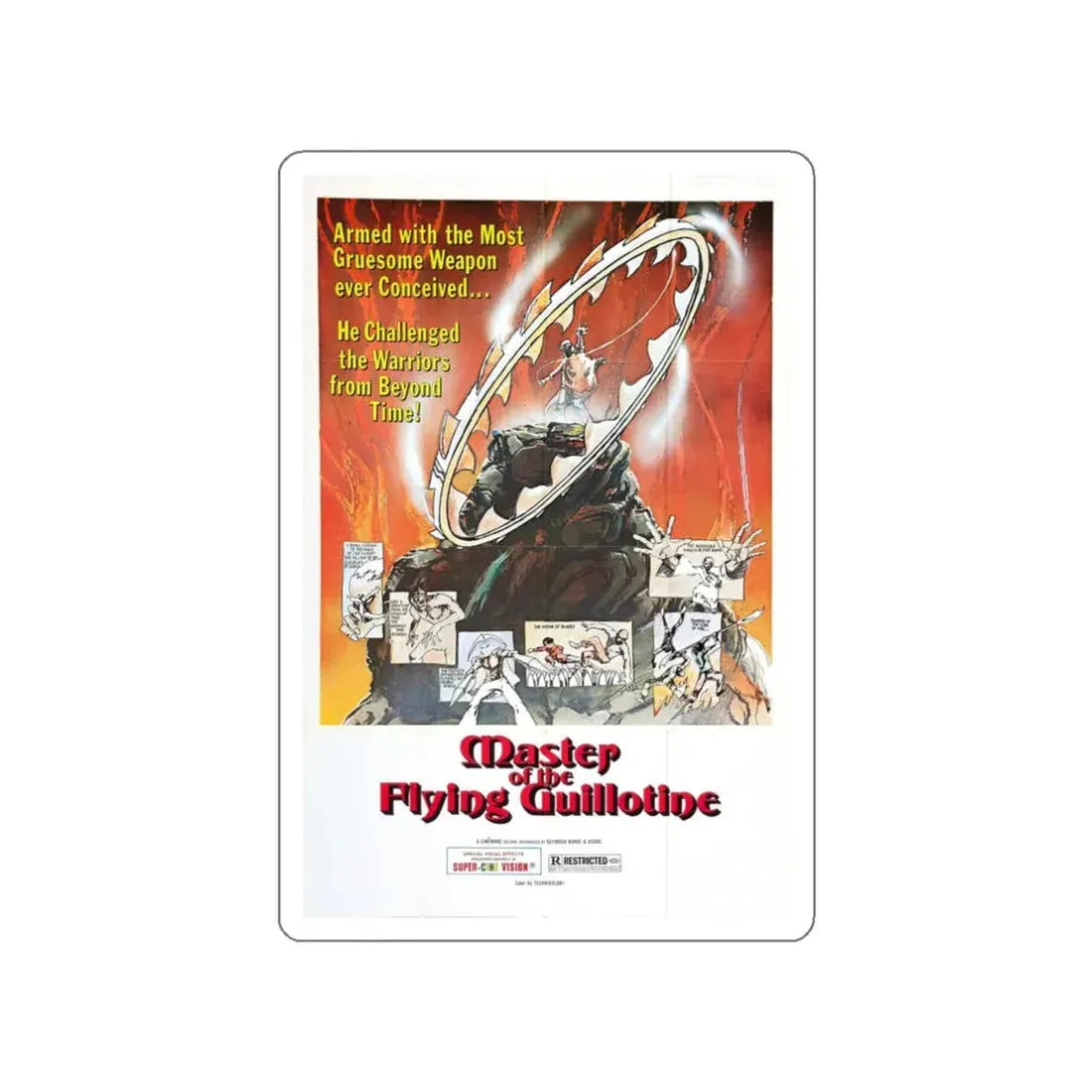 MASTER OF THE FLYING GUILLOTINE 1976 Movie Poster STICKER Vinyl Die-Cut Decal 3 Inch - The Sticker Space