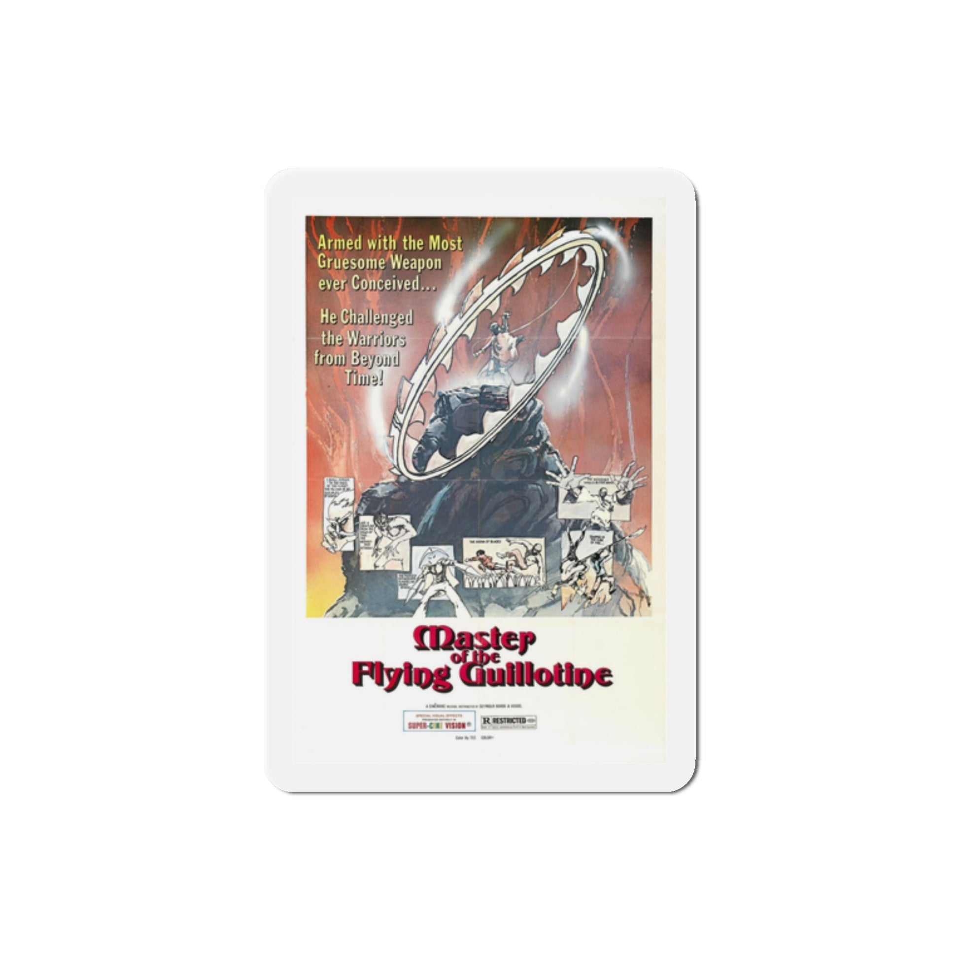 Master of the Flying Guillotine 1977 Movie Poster Die-Cut Magnet-2 Inch-The Sticker Space