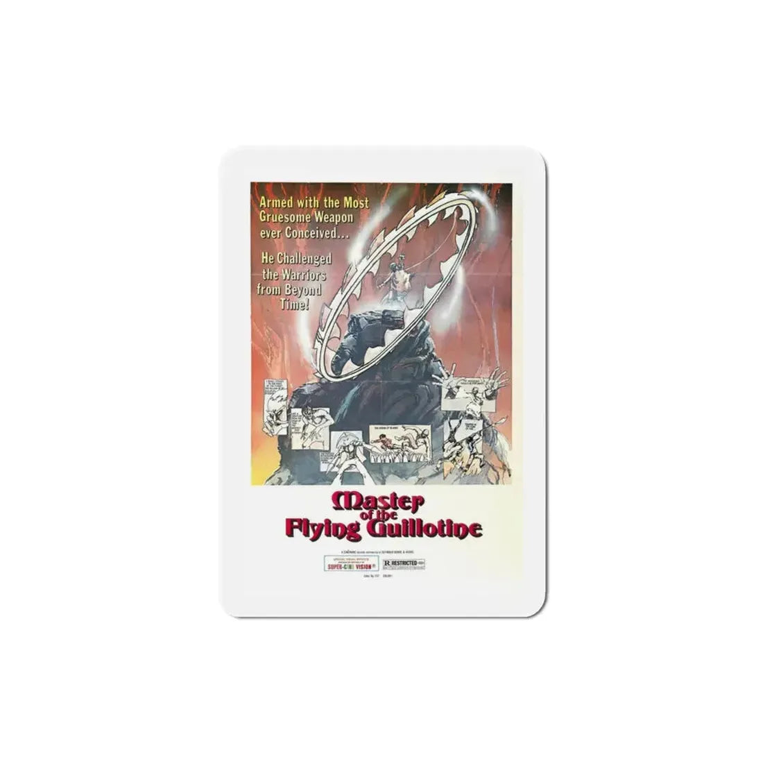 Master of the Flying Guillotine 1977 Movie Poster Refrigerator Magnet 3 Inch - The Sticker Space