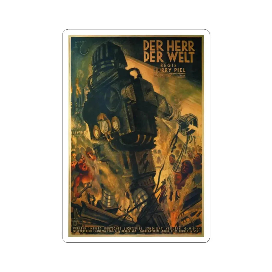 MASTER OF THE WORLD 1934 Movie Poster - STICKER Vinyl Kiss-Cut Decal 2 Inch White - The Sticker Space