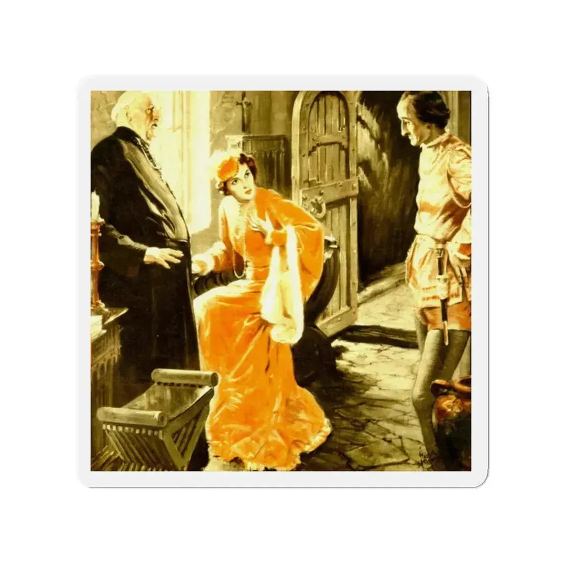 Master Villon Examines His Heart, Liberty magazine, October 31, 1936 (Magazine Illustration) Refrigerator Magnet 2 Inch - The Sticker Space