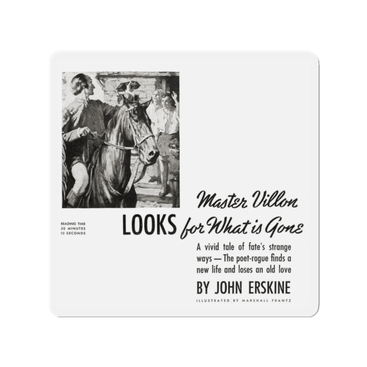 Master Villon Looks for What is Gone (1), Liberty, July 31, 1937 (Magazine Illustration) Refrigerator Magnet