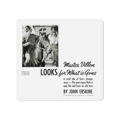 Master Villon Looks for What is Gone (1), Liberty, July 31, 1937 (Magazine Illustration) Refrigerator Magnet 3 Inch - The Sticker Space