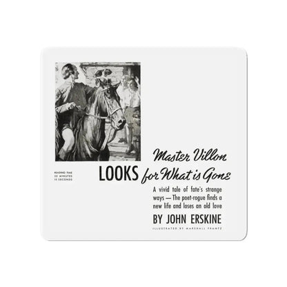 Master Villon Looks for What is Gone (1), Liberty, July 31, 1937 (Magazine Illustration) Refrigerator Magnet 4 Inch - The Sticker Space