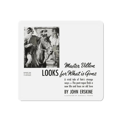 Master Villon Looks for What is Gone (1), Liberty, July 31, 1937 (Magazine Illustration) Refrigerator Magnet 5 Inch - The Sticker Space