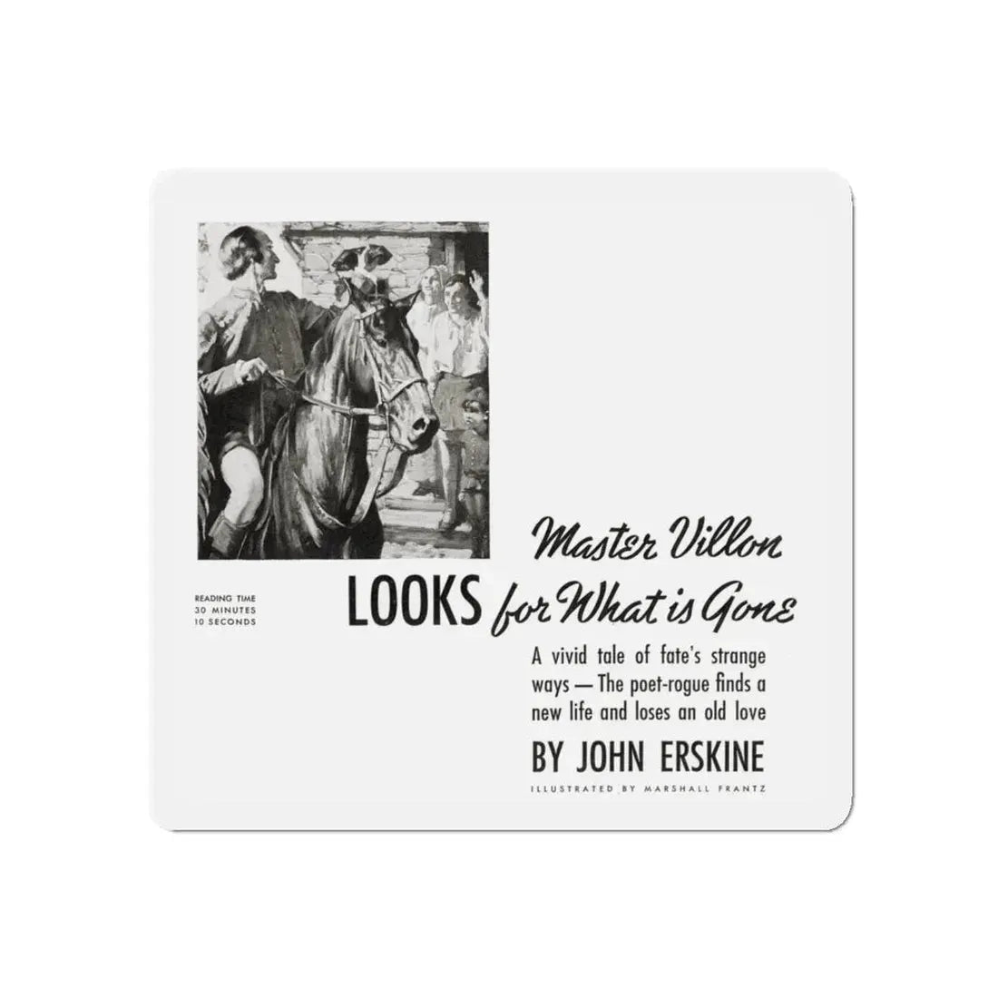 Master Villon Looks for What is Gone (1), Liberty, July 31, 1937 (Magazine Illustration) Refrigerator Magnet - The Sticker Space
