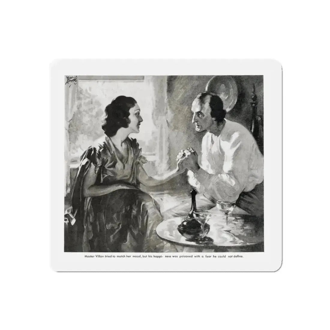 Master Villon Looks for What is Gone (2), Liberty, July 31, 1937 (Magazine Illustration) Refrigerator Magnet 5 Inch - The Sticker Space