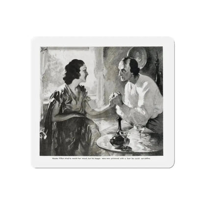 Master Villon Looks for What is Gone (2), Liberty, July 31, 1937 (Magazine Illustration) Refrigerator Magnet 5 Inch - The Sticker Space