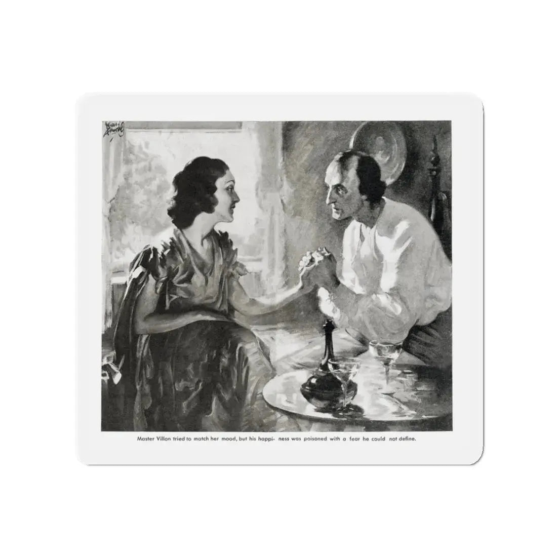 Master Villon Looks for What is Gone (2), Liberty, July 31, 1937 (Magazine Illustration) Refrigerator Magnet - The Sticker Space