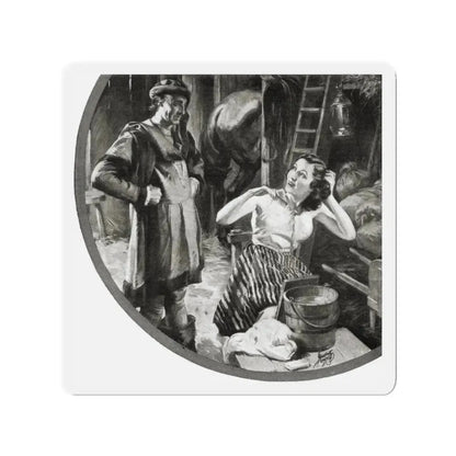 Master Villon Tries To Slip Betwin Dangers, Liberty magazine, June 19, 1937 (Magazine Illustration) Refrigerator Magnet 3 Inch - The Sticker Space