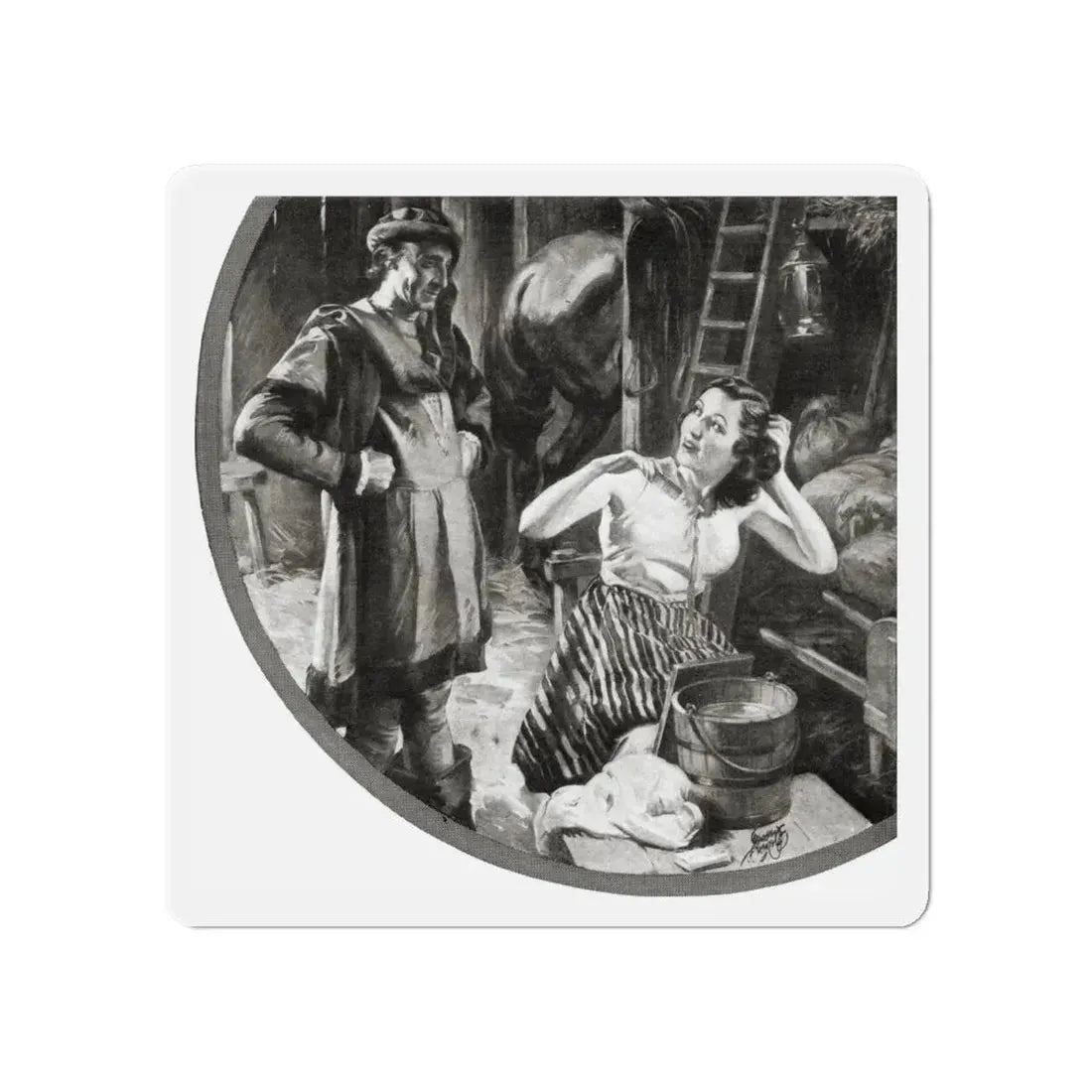 Master Villon Tries To Slip Betwin Dangers, Liberty magazine, June 19, 1937 (Magazine Illustration) Refrigerator Magnet - The Sticker Space