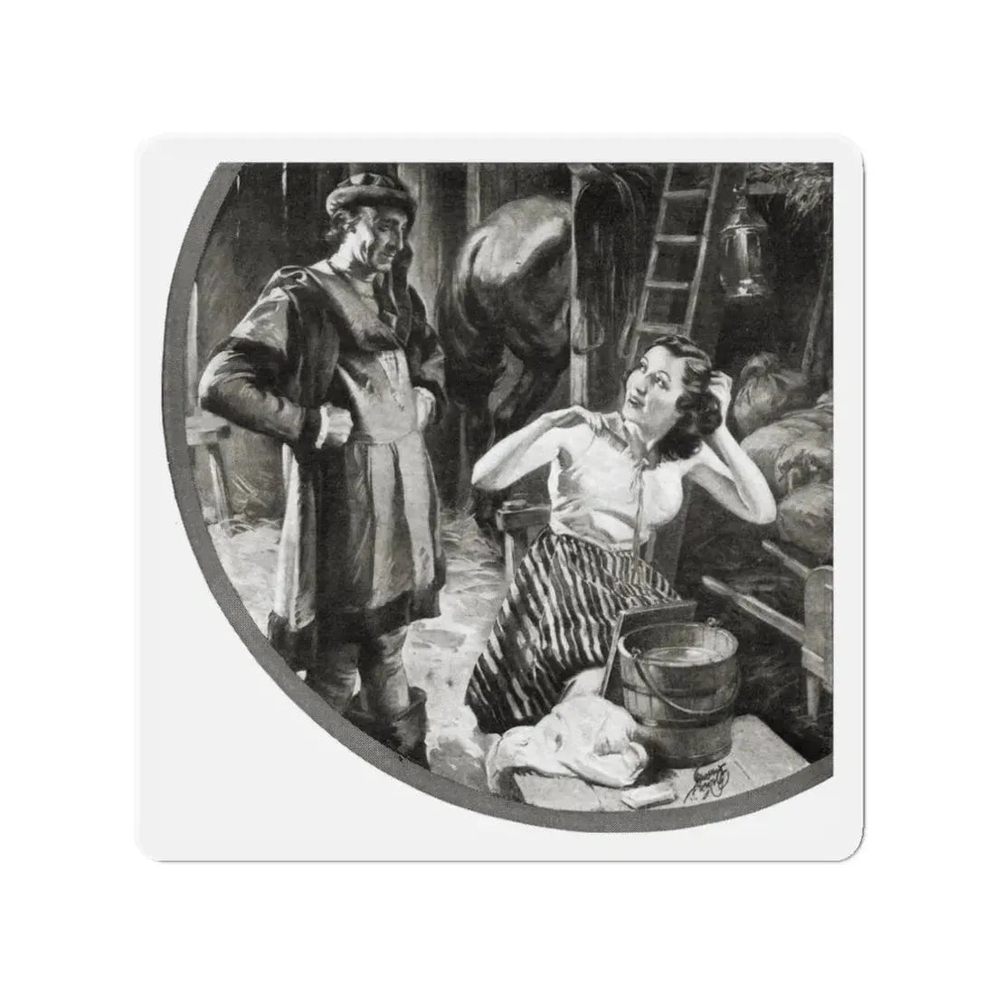 Master Villon Tries To Slip Betwin Dangers, Liberty magazine, June 19, 1937 (Magazine Illustration) Refrigerator Magnet - The Sticker Space