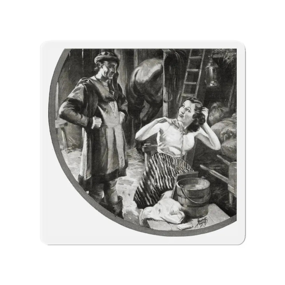 Master Villon Tries To Slip Betwin Dangers, Liberty magazine, June 19, 1937 (Magazine Illustration) Refrigerator Magnet - The Sticker Space