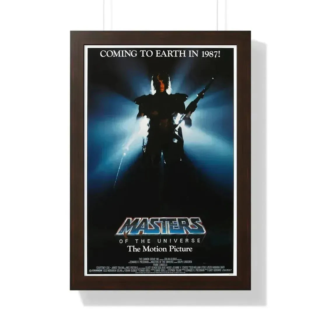 MASTERS OF THE UNIVERSE (TEASER) 1987 - Framed Movie Poster 16″ x 24″ Walnut - The Sticker Space