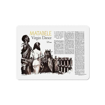 Matabele Virgin Dance, Adam magazine, October 1963 (Magazine Illustration) Refrigerator Magnet 6 Inch - The Sticker Space