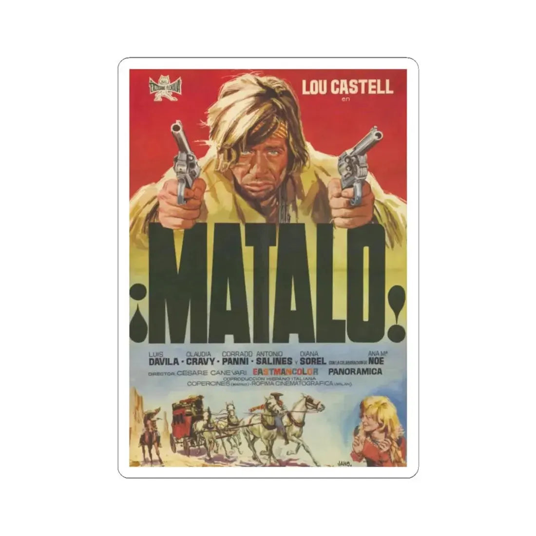 MATALO 1970 Movie Poster - STICKER Vinyl Kiss-Cut Decal 6 Inch White - The Sticker Space