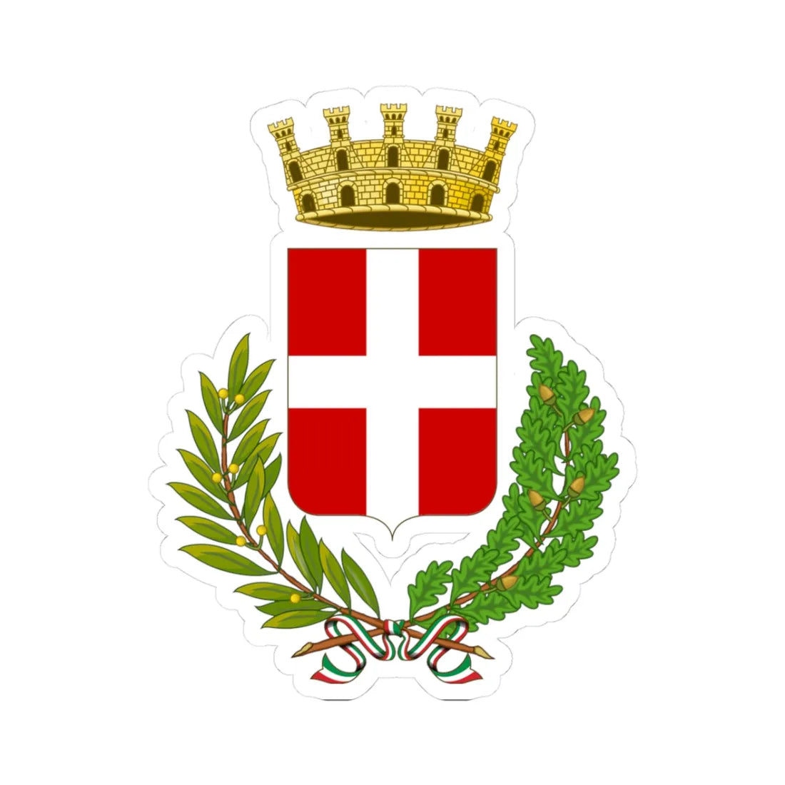 Matelica-Stemma (Italy) (Coat of Arms) STICKER Vinyl Kiss-Cut Decal 3 Inch White - The Sticker Space