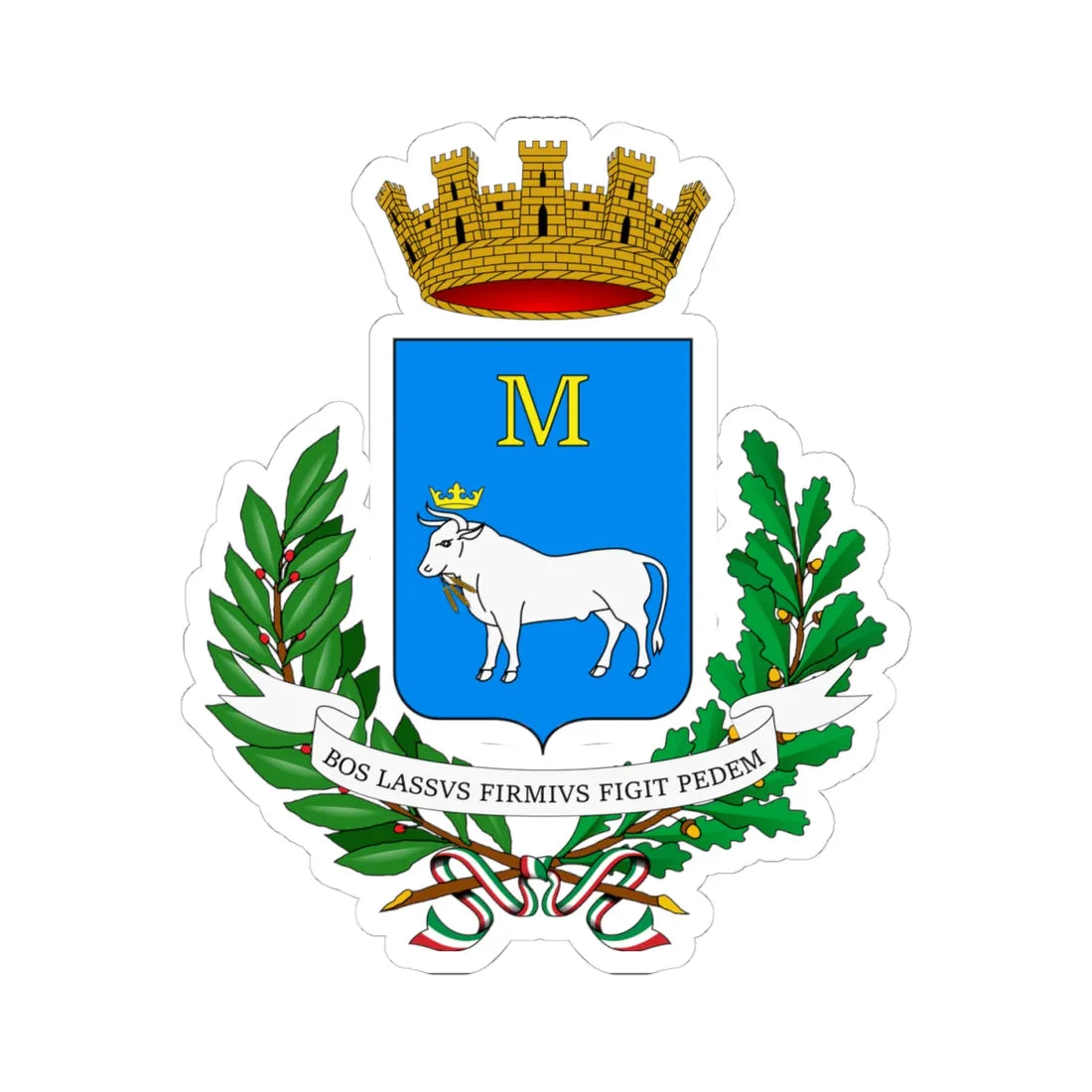 Matera-Stemma (Italy) (Coat of Arms) STICKER Vinyl Kiss-Cut Decal 4 Inch White - The Sticker Space