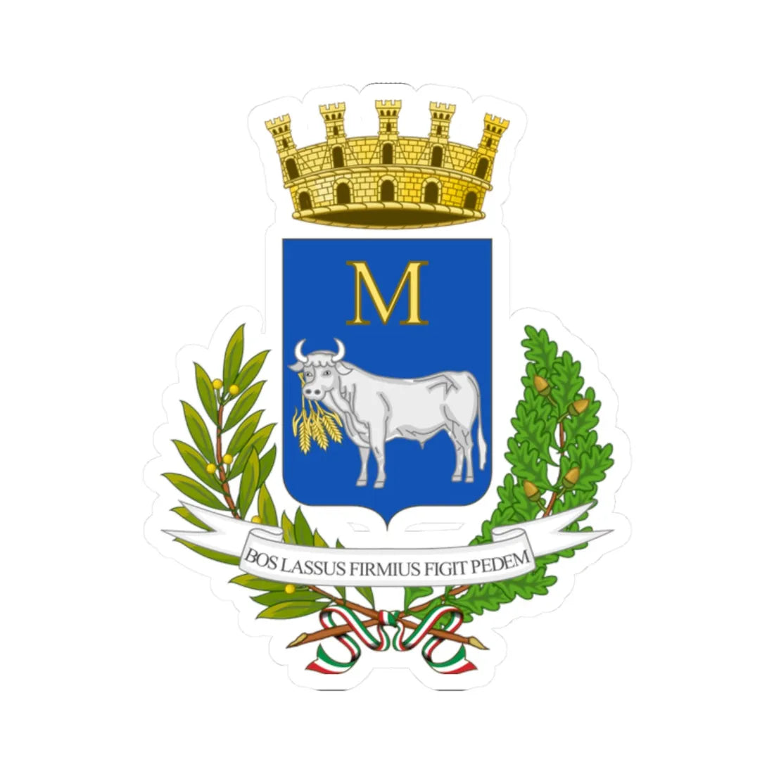 Matera-Stemma2 (Italy) (Coat of Arms) STICKER Vinyl Kiss-Cut Decal 2 Inch White - The Sticker Space