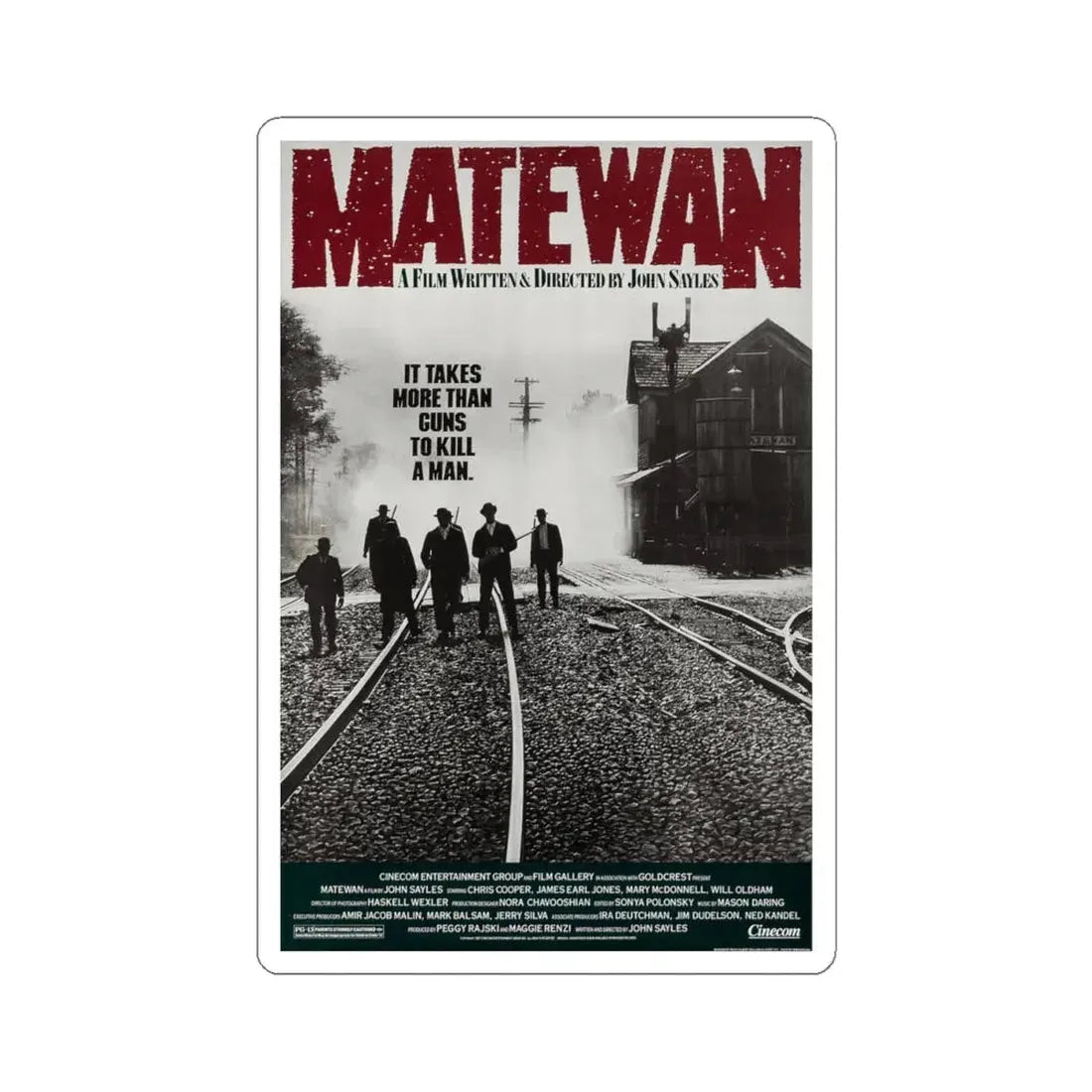Matewan 1987 Movie Poster - STICKER Vinyl Kiss-Cut Decal 4 Inch White - The Sticker Space