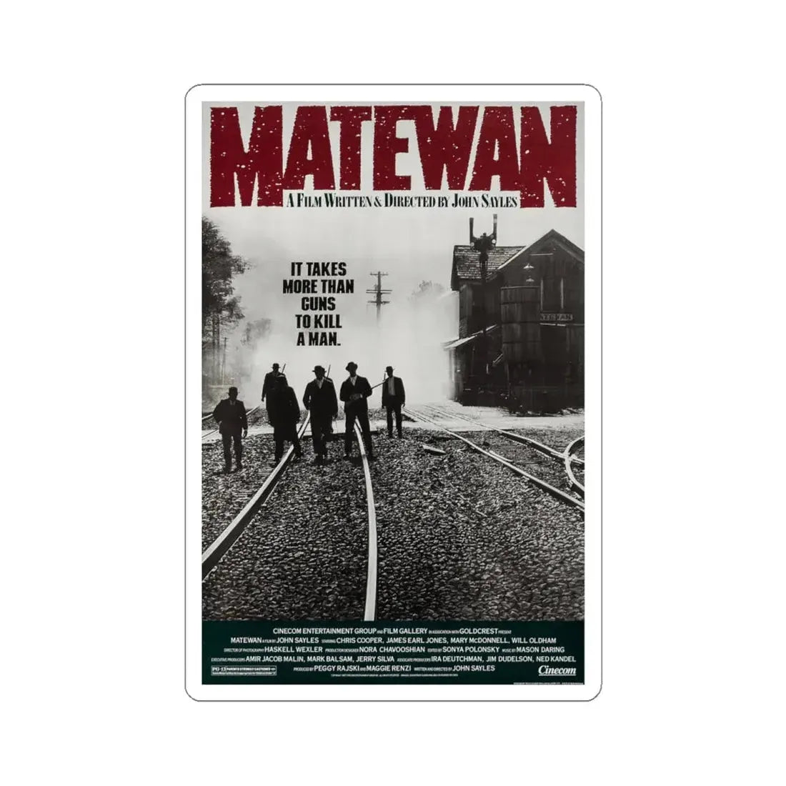 Matewan 1987 Movie Poster - STICKER Vinyl Kiss-Cut Decal 6 Inch White - The Sticker Space