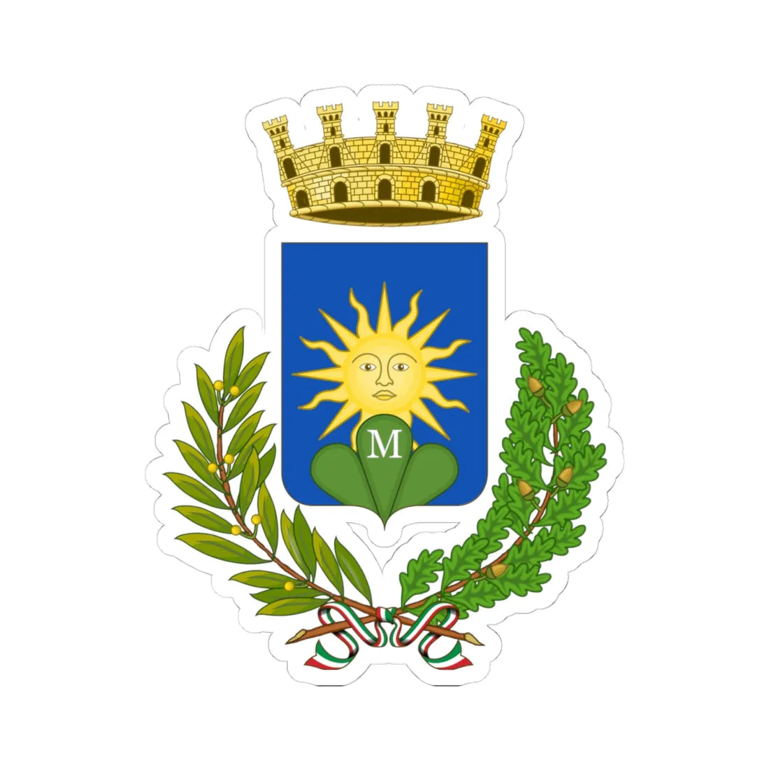 Matino-Stemma (Italy) (Coat of Arms) STICKER Vinyl Kiss-Cut Decal 4 Inch White - The Sticker Space
