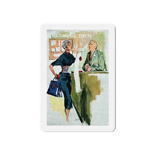 Matrimonial Bureau, Esquire Illustration, 1954 (Magazine Illustration) Refrigerator Magnet 6 Inch - The Sticker Space