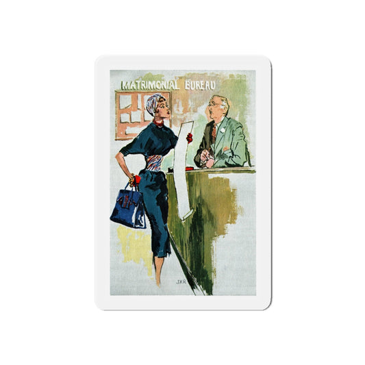 Matrimonial Bureau, Esquire Illustration, 1954 (Magazine Illustration) Refrigerator Magnet-6 × 6"-The Sticker Space