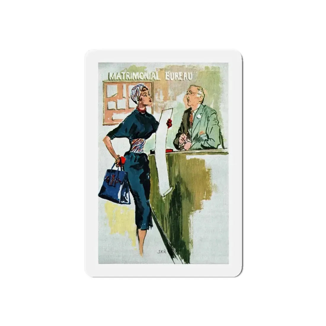 Matrimonial Bureau, Esquire Illustration, 1954 (Magazine Illustration) Refrigerator Magnet - The Sticker Space