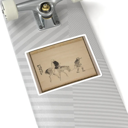 Matsumura Goshun - Monk Renshō Riding His Horse Backwards - after 1782, ca. 1784 v1 - STICKER Vinyl Kiss-Cut Decal
