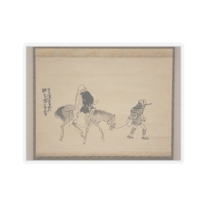 Matsumura Goshun - Monk Renshō Riding His Horse Backwards - after 1782, ca. 1784 v1 - STICKER Vinyl Kiss-Cut Decal