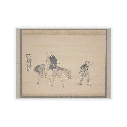 Matsumura Goshun - Monk Renshō Riding His Horse Backwards - after 1782, ca. 1784 v1 - STICKER Vinyl Kiss-Cut Decal