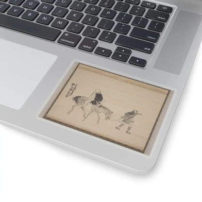 Matsumura Goshun - Monk Renshō Riding His Horse Backwards - after 1782, ca. 1784 v1 - STICKER Vinyl Kiss-Cut Decal