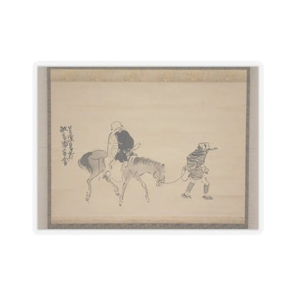 Matsumura Goshun - Monk Renshō Riding His Horse Backwards - after 1782, ca. 1784 v1 - STICKER Vinyl Kiss-Cut Decal