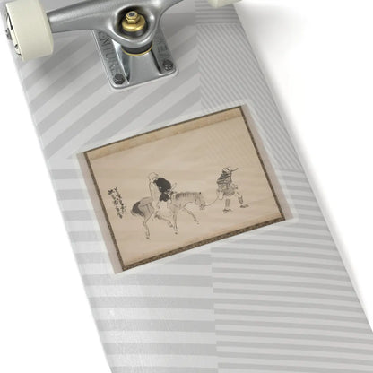 Matsumura Goshun - Monk Renshō Riding His Horse Backwards - after 1782, ca. 1784 v1 - STICKER Vinyl Kiss-Cut Decal