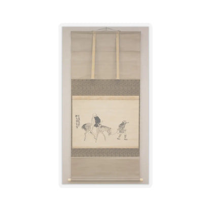 Matsumura Goshun - Monk Renshō Riding His Horse Backwards - after 1782, ca. 1784 v3 - STICKER Vinyl Kiss-Cut Decal