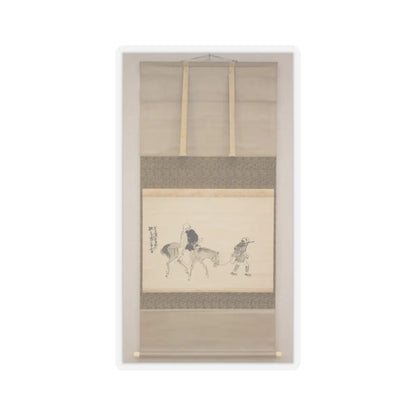 Matsumura Goshun - Monk Renshō Riding His Horse Backwards - after 1782, ca. 1784 v3 - STICKER Vinyl Kiss-Cut Decal